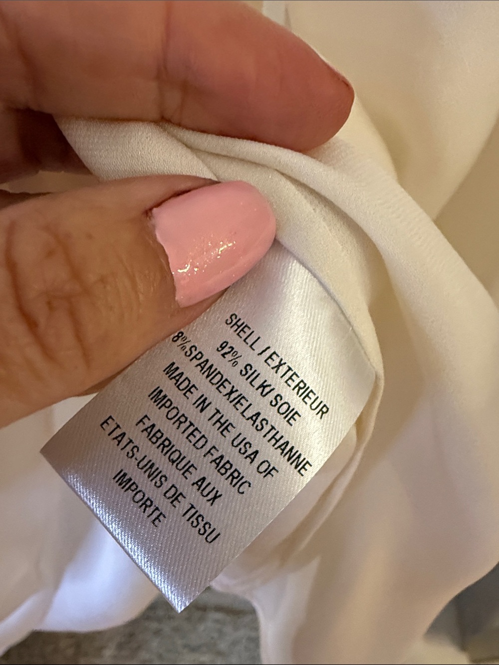 Milly Cream Split-Neck Long Sleeve Silk Blouse size L - Picture 4 of 5